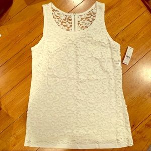 New NY&C white lace tank top Size XS